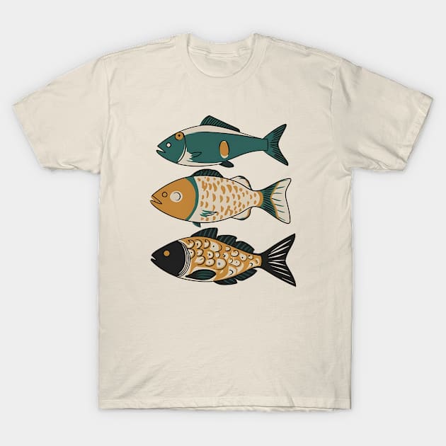 Aesthetic Pack of Fishes T-Shirt by Teeium